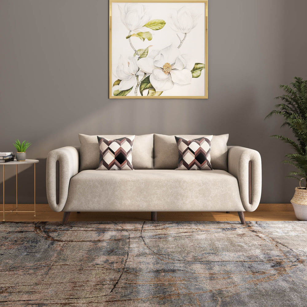 Harper 3 Seater Fabric Sofa- Beige