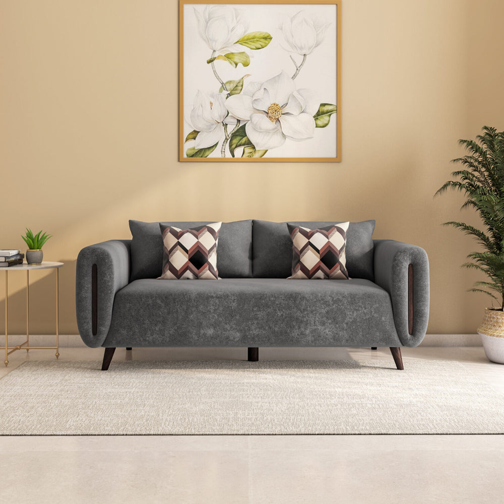 Harper 3 Seater Fabric Sofa- Grey