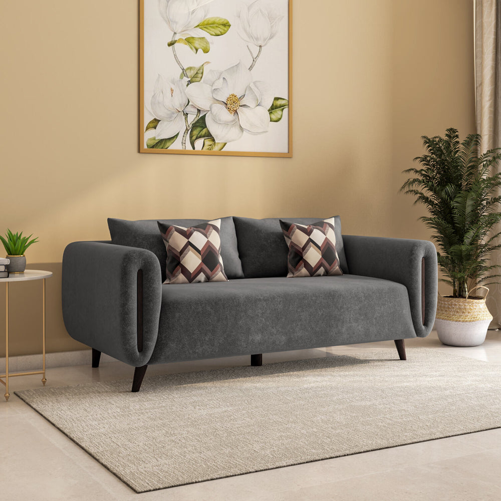 Harper 3 Seater Fabric Sofa- Grey