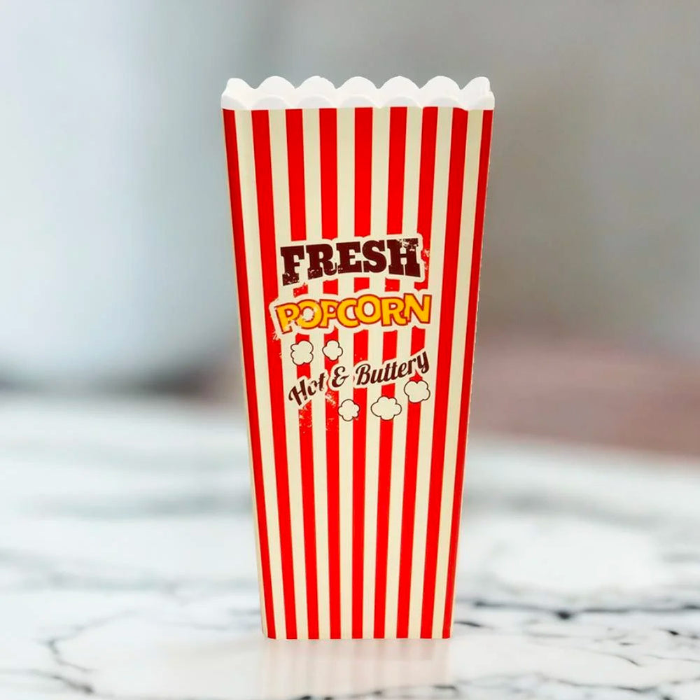 Plastic 1200 ml Pop Corn Snack Box- Red
