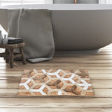 Nilkamal Ariana Abstract Polyester 20" x 30" Anti Skid Bath Mat (Beige)