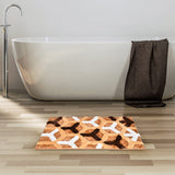Nilkamal Ariana Abstract Polyester 20' x 30' Anti Skid Bath Mat (Brown)