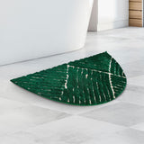 Nilkamal Abstract D Shaped Polyester 16" x 31" Anti Skid Bath Mat (Green)