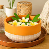 Decorative Dual Tone Urli- Brown and White