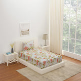 Nilkamal Arias by Lara Dutta Floral CVC Satin Single Bedsheet With 1 Pillow Cover (Multicolor) - 01