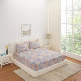 Nilkamal Leaf Design Polyester King Bedsheet With 2 Pillow Covers Brown - 02