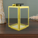 Nilkamal Modern Metal Glass Small Lantern Gold