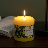 Lemon Sorbet Scented Wax Pillar Candle- Yellow