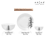 Arias by Lara Dutta Moon Winter Forest Dinner Set - 14 Pieces