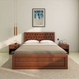 Hedron King Bed with Hydraulic Storage- Antique Cherry