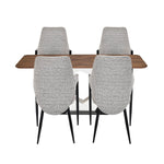 4 Seater Parquel Wooden Dining Set with Hexin Base and Tierra Chairs- Walnut Brown