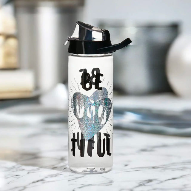 Nilkamal Beautiful Print 750 ml Sports Water Bottle (Black)