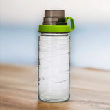 Nilkamal Transparent 1540 Ml Tall Canister With Measure Cup Lid Green