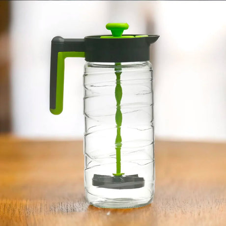 Nilkamal Transparent 1540 Ml Glass Jug With Mudller Green