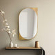 Curved Rectangular Decorative Wall Mirror (Antique Gold)
