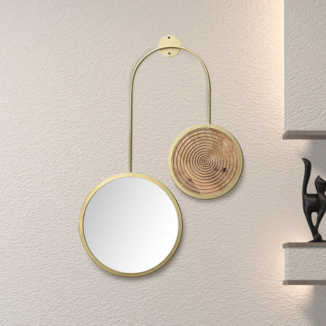 Nilkamal Dual Circular Decorative Wall Mirror (Gold) - 02
