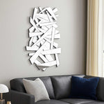 Criss Cross Rectangular Glass Mirror- Silver