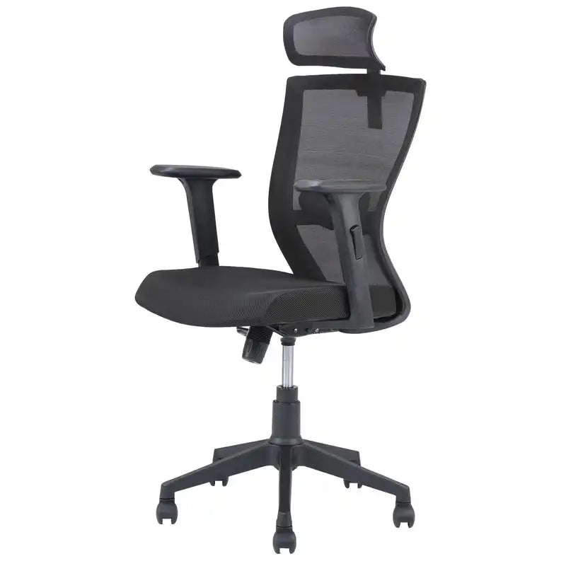 Hexon High Back Mesh Office Chair with Adjustable Arm (Black)