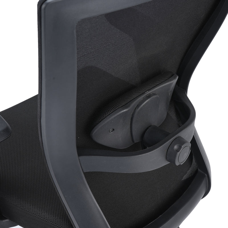 Hexon Mid Back Mesh Office Chair with Adjustable Arm (Black)
