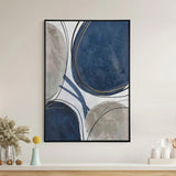 Abstract Circle Decorative Wall Painting- Blue & Brown