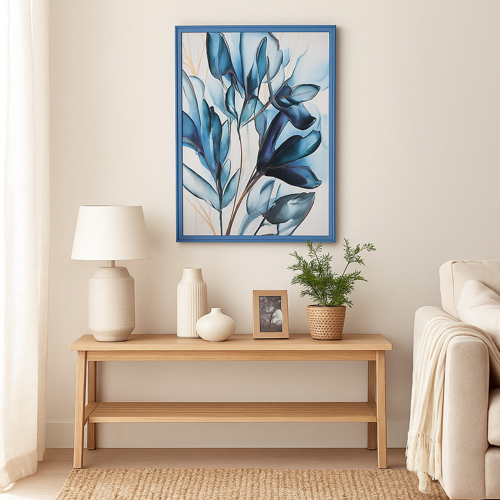 Floral Art - II Canvas Painting- Blue and White