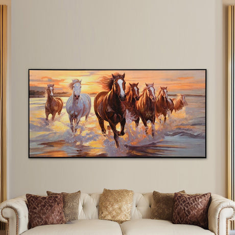 Nilkamal Seven Horses Canvas (Brown)