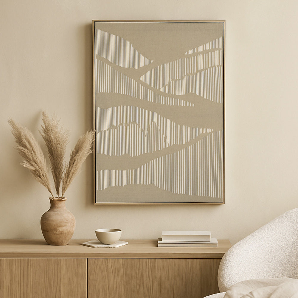 Abstract Waves Canvas Wall Painting- White