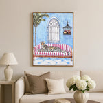 Tiger On Sofa Canvas Wall Painting (Multicolor)