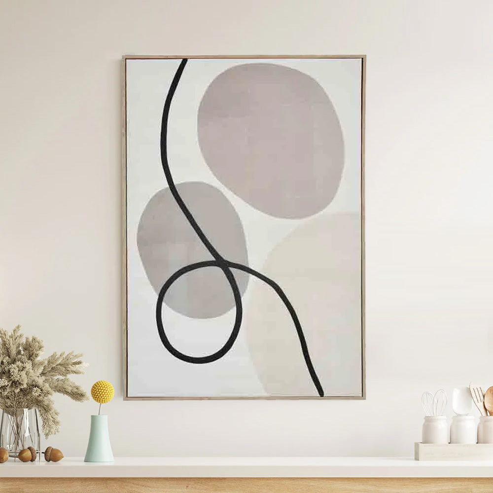 Abstract Decorative Wall Painting- Beige & Cream