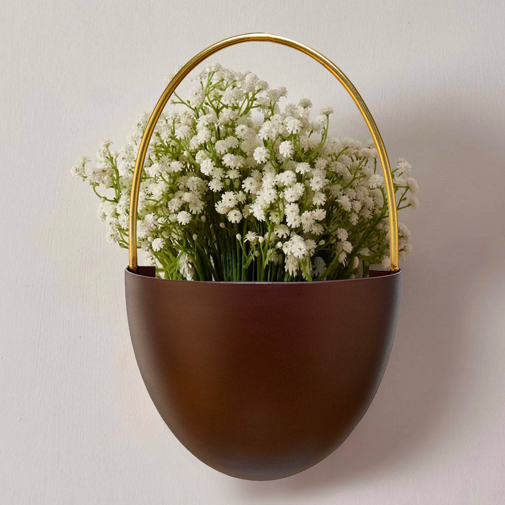 Nilkamal Cirque Wall Mounted Metal Planter 37 cm (Brown)