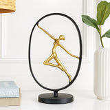 Dancing Lady Decorative Metal Showpiece- Black & Gold
