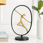 Dancing Lady Decorative Metal Showpiece- Black & Gold