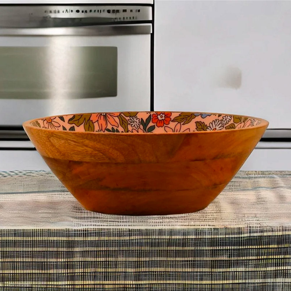 Nilkamal Wooden Large Serving Bowl 1700 Ml Multicolor
