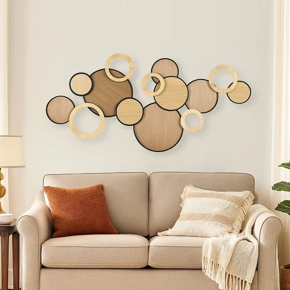 Rattan Circes Wall Décor- Black and Brown