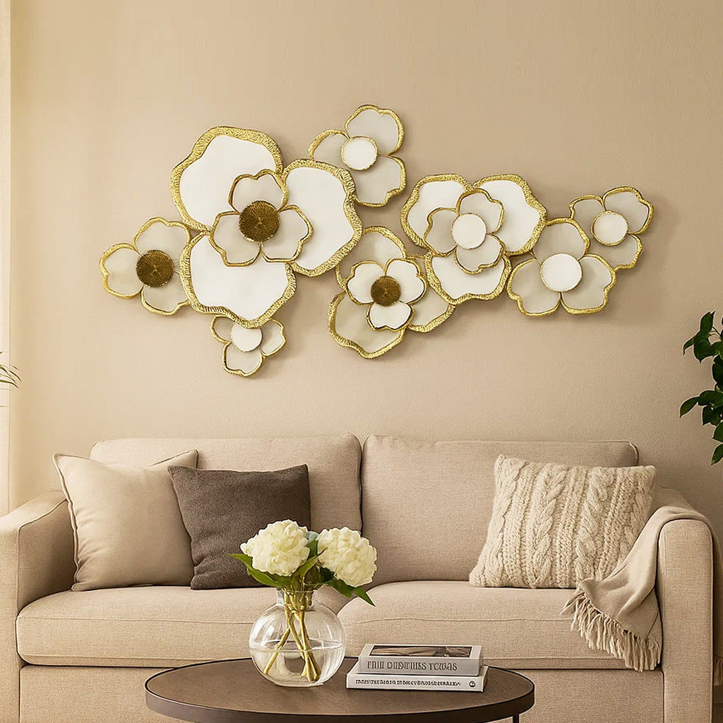 Flora Bunch Wall Décor- White and Gold