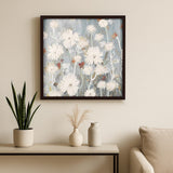 Floral Embroidered Wall Art (White & Blue)