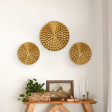 Nilkamal Floral Chakra Art Wall Decor Set of 3 (Gold)