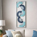 Fan Panel Wall Decor- Seagreen & Silver