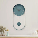 Nilkamal Oval Metal Pendulam Wall Clock Aqua Blue