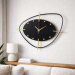 Abstract Pebble Wall Clock- Black