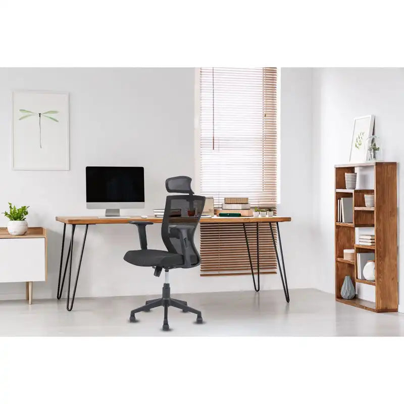 Hexon High Back Mesh Office Chair with Adjustable Arm (Black)
