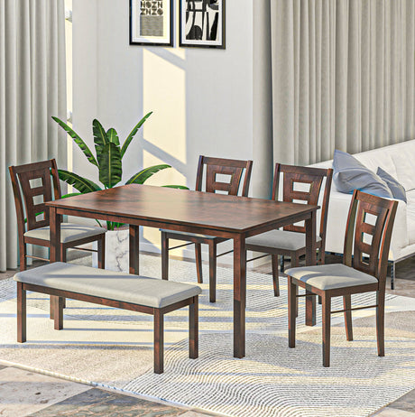 Nilkamal  bella 6 Seater Dining Set With Bench Antique Cherry