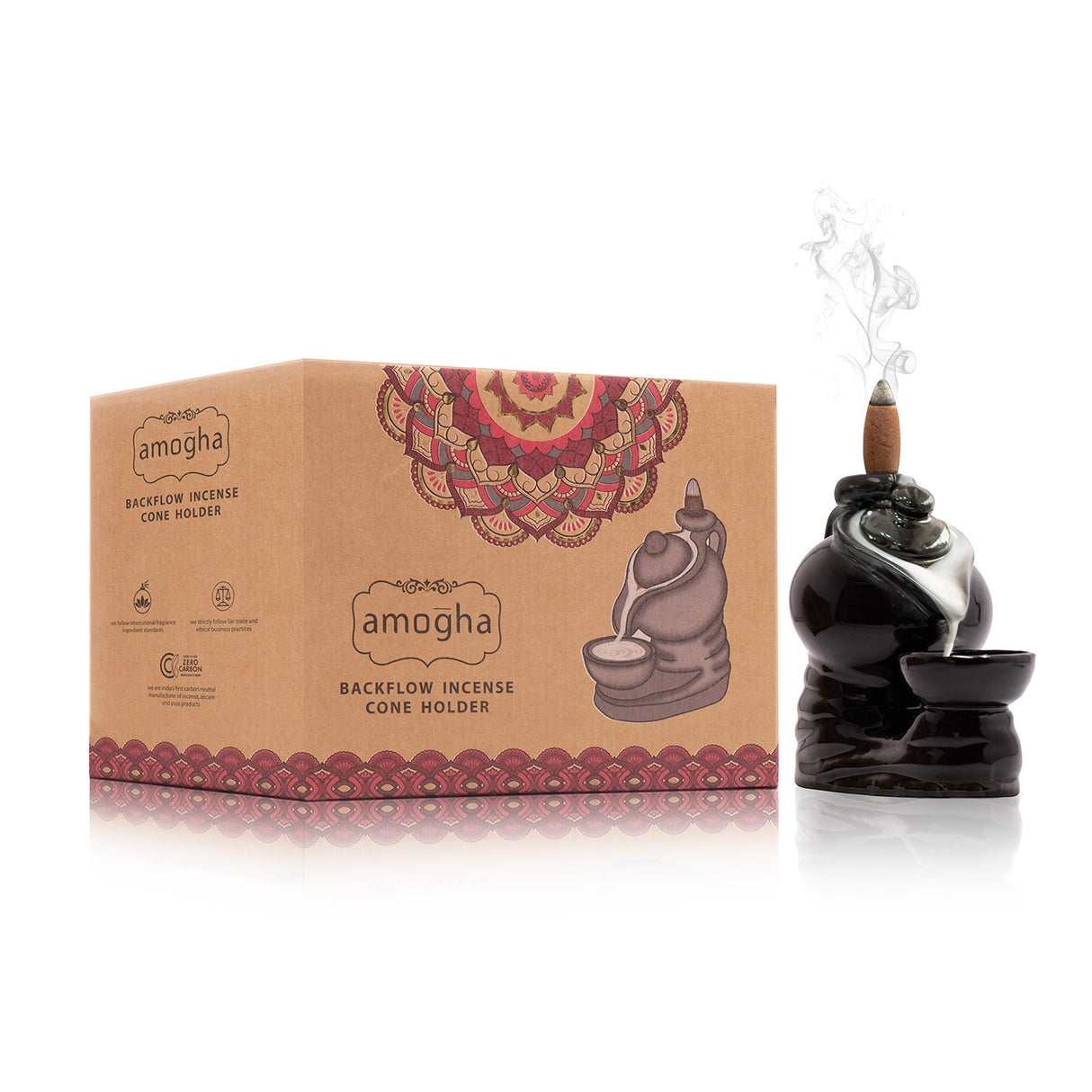 IRIS Amogha Backflow Incense Cone Holder- Grey