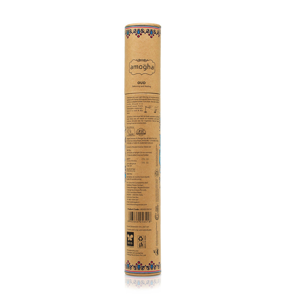 IRIS Amogha Oud Fragrance Masala Incense Sticks Pack of 20