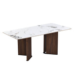 6 Seater Allune Ceramic Dining Set with Dexor Base and Ellipse Chairs- Ash White