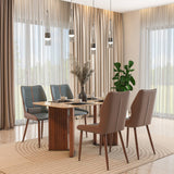 4 Seater Trava Marble Dining Set with Dexor Base and Ellipse Chairs- Travertine