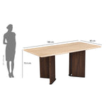 6 Seater Trava Marble Dining Set with Dexor Base and Linzy Chairs- Travertine