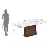 6 Seater Allune Ceramic Dining Set with Flinda Base and Linzy Chairs- Ash White