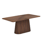 6 Seater Parquel Wooden Dining Set with Flinda Base and Nivo Chairs- Walnut Brown