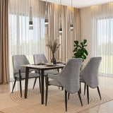 4 Seater Allune Ceramic Dining Set with Quado Base and Tierra Chairs- Ash White